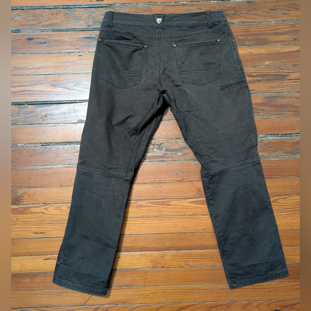 lot 2 pair Kuhl RYDR Vintage Patina Dye HIking Outdoor Pants 38 x 32 brown olive - Picture 7 of 16